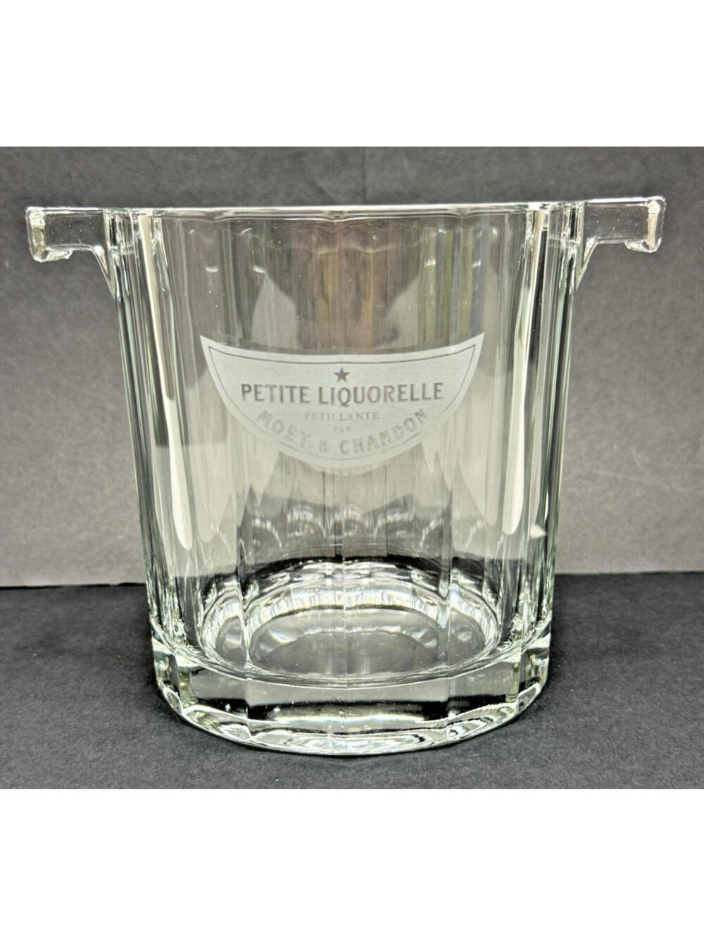 Vtg Glass Moet & Chandon Petite Liquorelle Champagne Chiller Ice Bucket Wine Bar